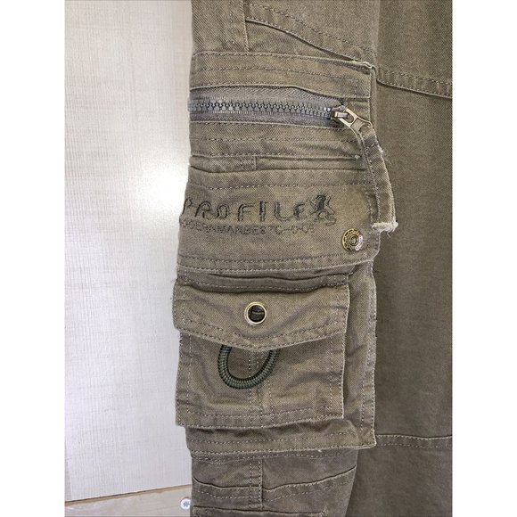 Profile Mens Cargo Brown 100% Cotton Straight Leg Tactical Pants Size 38-6936 - Picture 5 of 10